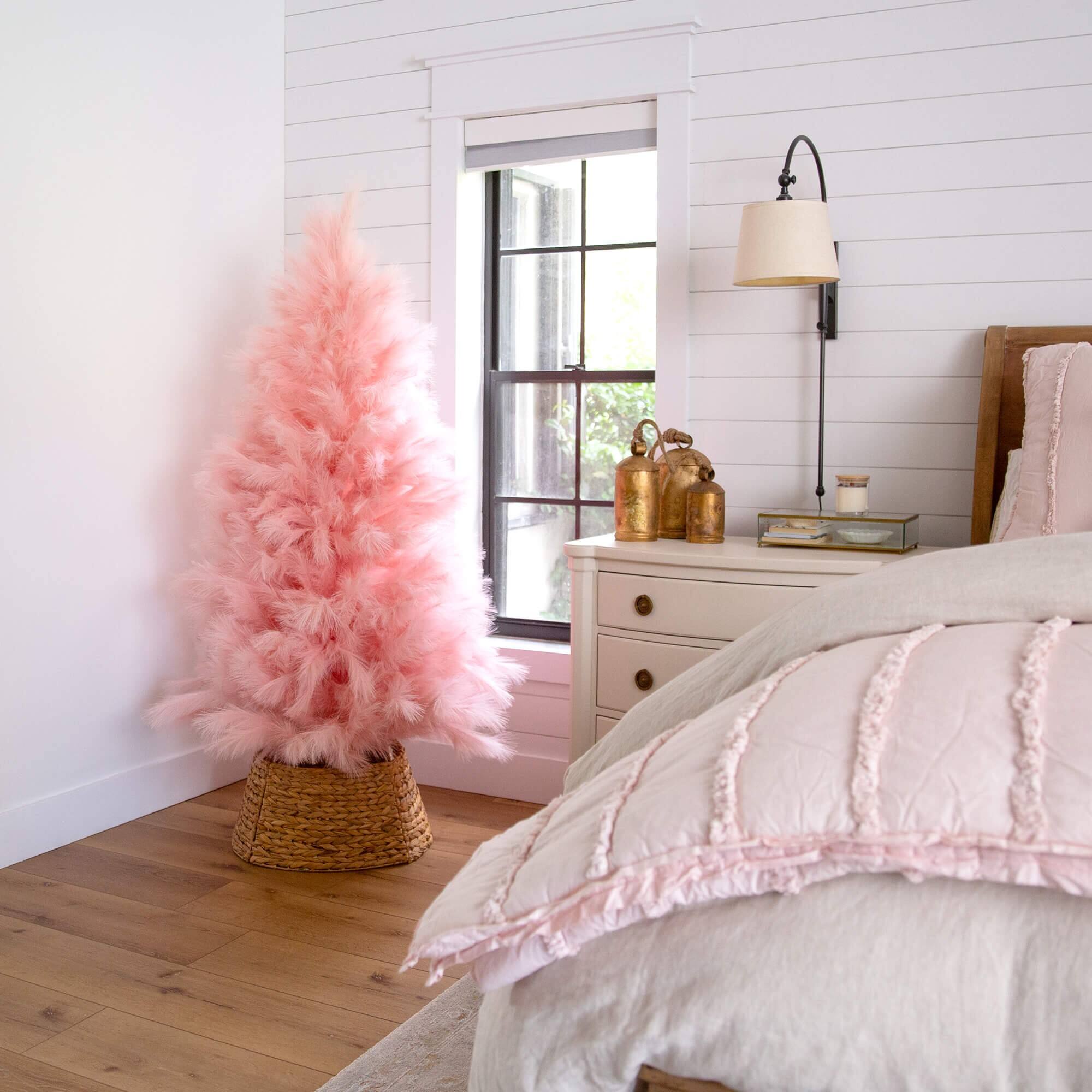 6ft. Unlit Pink Pampas Grass Artificial Christmas Tree